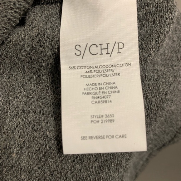 CAbi long sleeve gray dress w/ faux wrap detail. Size: Small - Picture 3 of 8